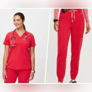 FIGS *Limited Edition* Neon Red Scrub Set